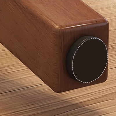 Traditional Japanese Solid Wood Rattan Square Eight-Leg Coffee Table With 2-Tier For Living Room