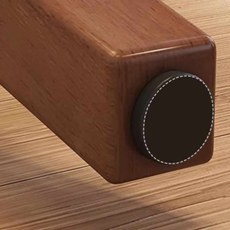 Traditional Japanese Solid Wood Rattan Square Eight-Leg Coffee Table With 2-Tier For Living Room