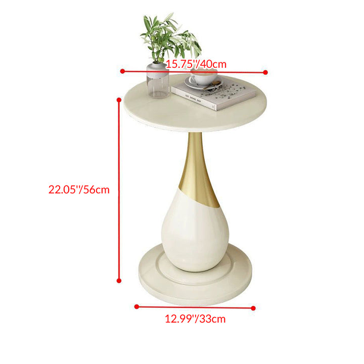 Table basse ronde sphérique en marbre et métal, style scandinave contemporain, à 1 niveau pour salon 