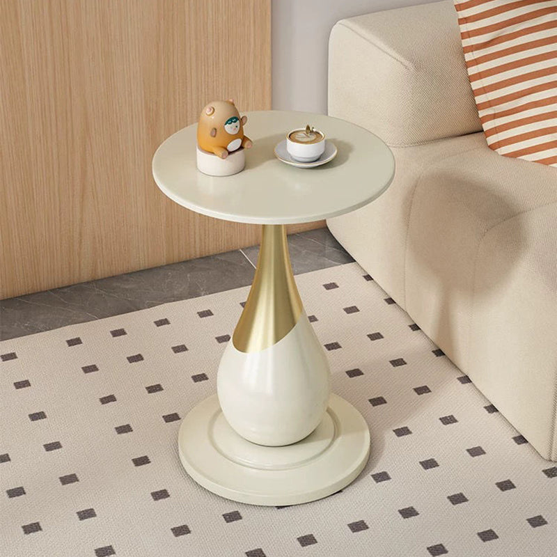 Contemporary Scandinavian Marble Metal Round Sphere Coffee Table With 1 Tier For Living Room