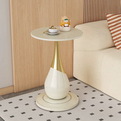Contemporary Scandinavian Marble Metal Round Sphere Coffee Table With 1 Tier For Living Room