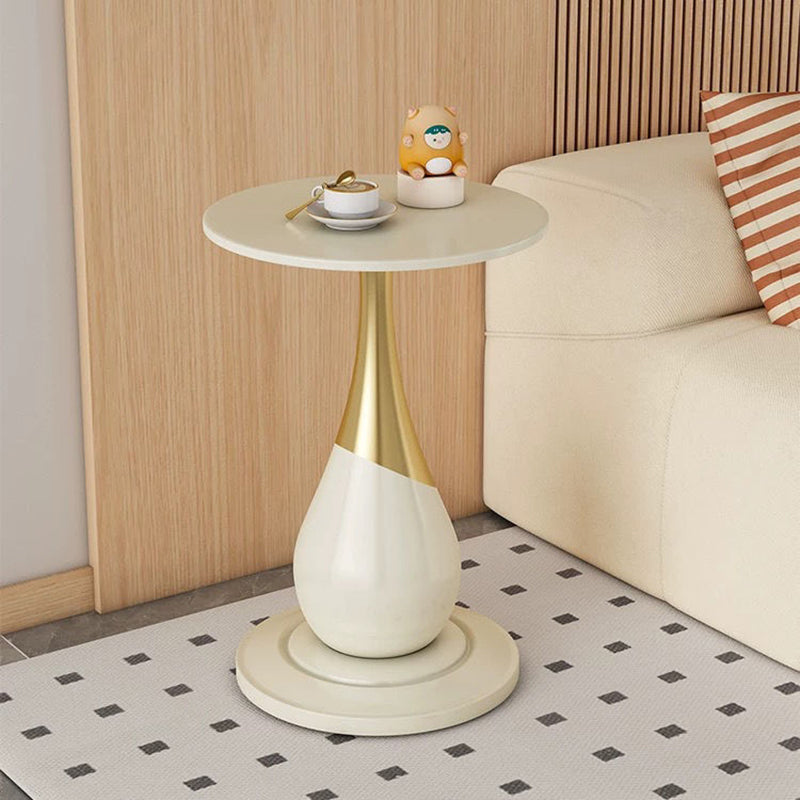 Contemporary Scandinavian Marble Metal Round Sphere Coffee Table With 1 Tier For Living Room