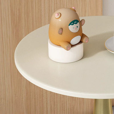 Contemporary Scandinavian Marble Metal Round Sphere Coffee Table With 1 Tier For Living Room