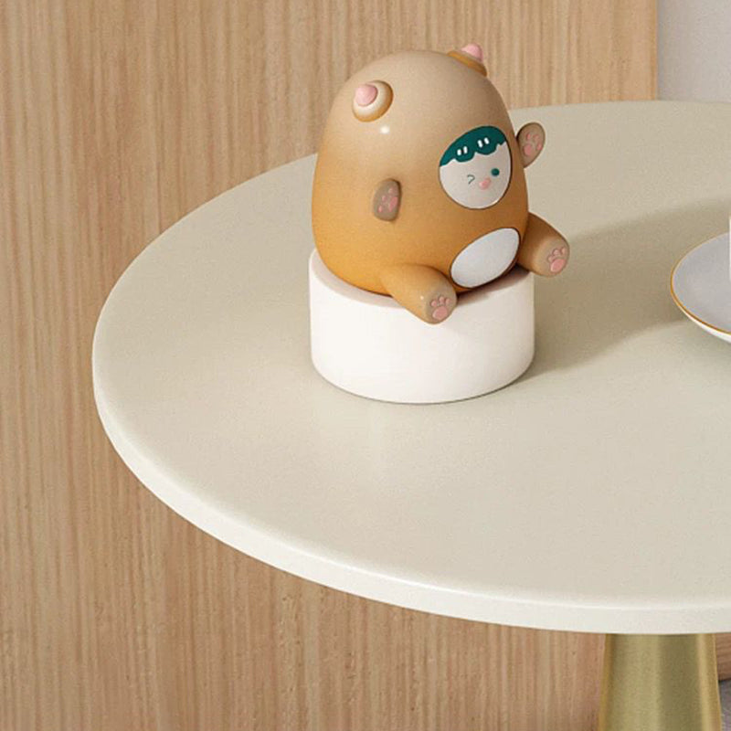 Contemporary Scandinavian Marble Metal Round Sphere Coffee Table With 1 Tier For Living Room