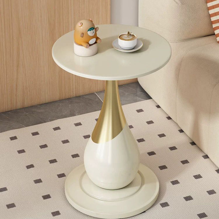 Table basse ronde sphérique en marbre et métal, style scandinave contemporain, à 1 niveau pour salon 