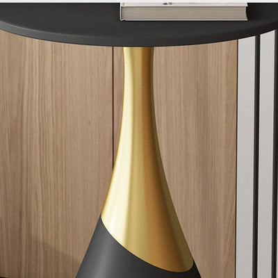 Contemporary Scandinavian Marble Metal Round Sphere Coffee Table With 1 Tier For Living Room