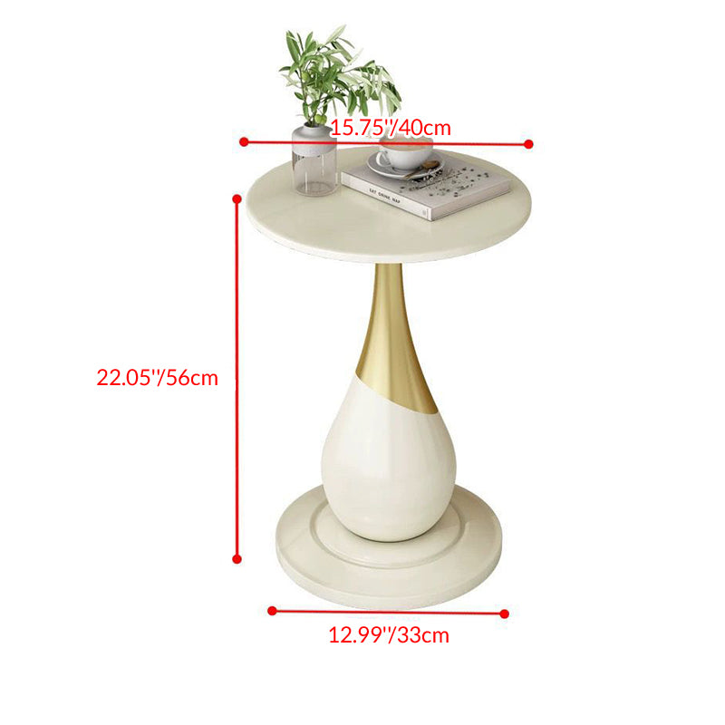 Contemporary Scandinavian Marble Metal Round Sphere Coffee Table With 1 Tier For Living Room