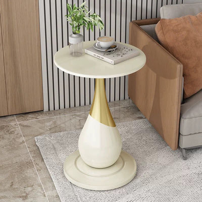Contemporary Scandinavian Marble Metal Round Sphere Coffee Table With 1 Tier For Living Room