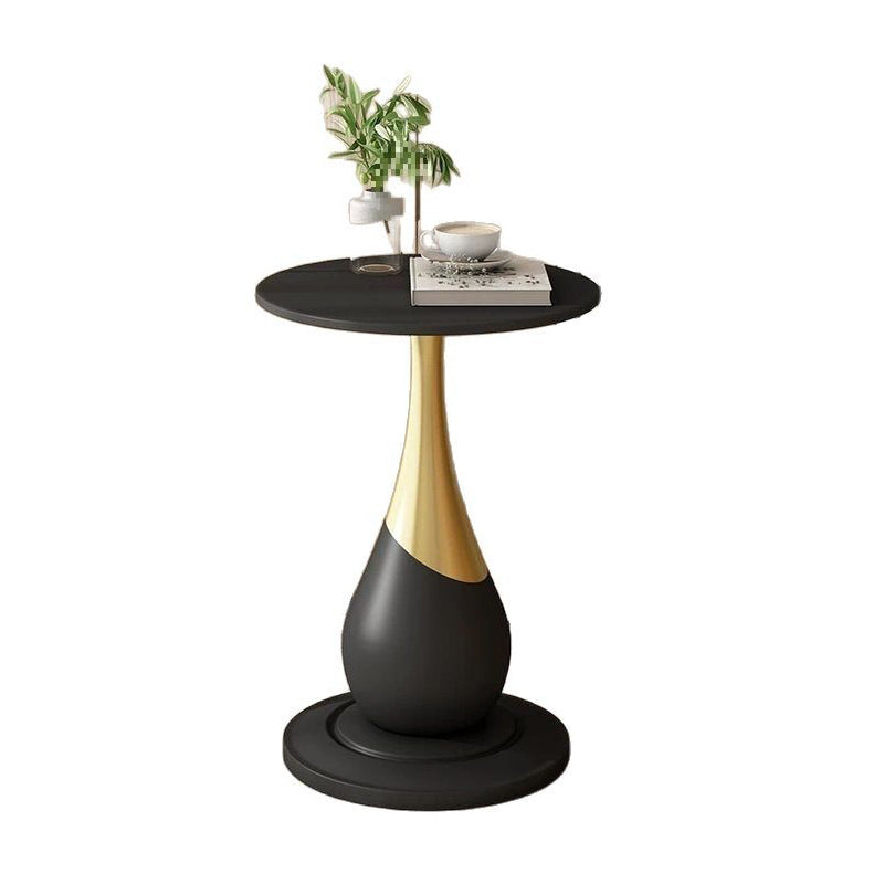 Contemporary Scandinavian Marble Metal Round Sphere Coffee Table With 1 Tier For Living Room