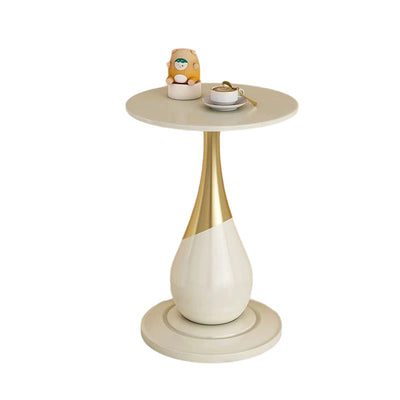 Contemporary Scandinavian Marble Metal Round Sphere Coffee Table With 1 Tier For Living Room