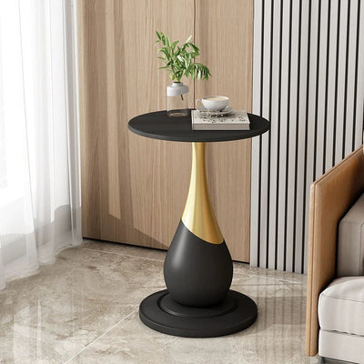 Contemporary Scandinavian Marble Metal Round Sphere Coffee Table With 1 Tier For Living Room