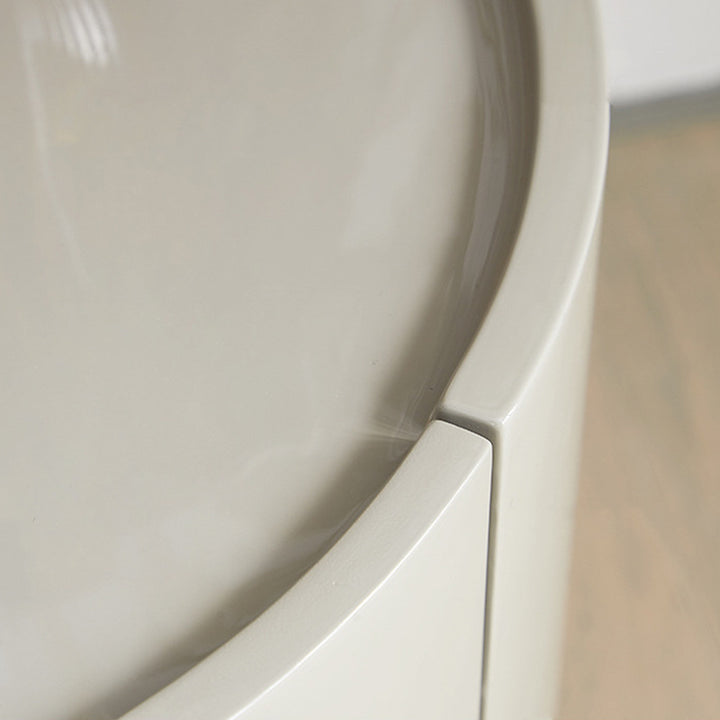 Table de chevet cylindrique ronde en bois massif et métal, style minimaliste moderne, avec 2 tiroirs pour chambre à coucher 