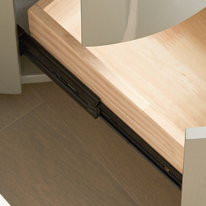 Table de chevet cylindrique ronde en bois massif et métal, style minimaliste moderne, avec 2 tiroirs pour chambre à coucher 