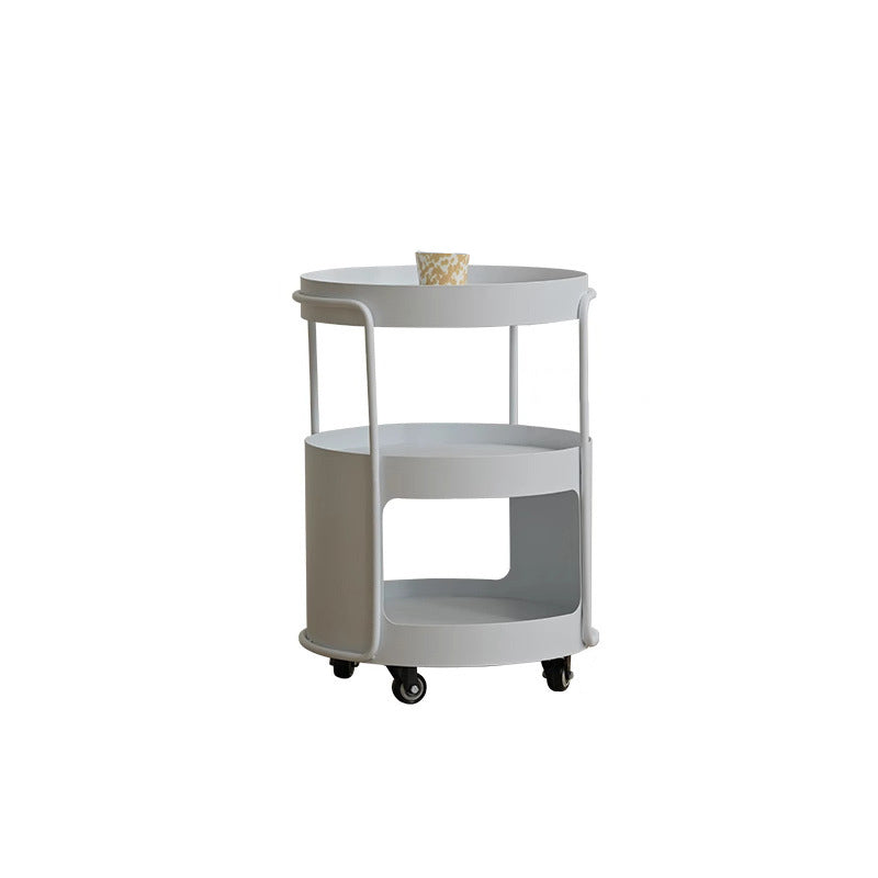 Modern Minimalist Iron Movable Round Side Table With 3 Tiers For Living Room
