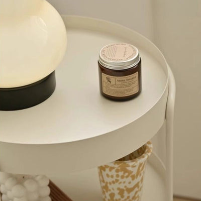 Modern Minimalist Iron Movable Round Side Table With 3 Tiers For Living Room