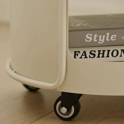 Modern Minimalist Iron Movable Round Side Table With 3 Tiers For Living Room
