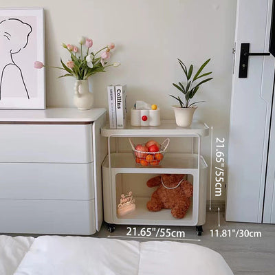 Traditional French Metal Glass Movable Rounded Rectangular Side Table With 3 Tiers For Living Room