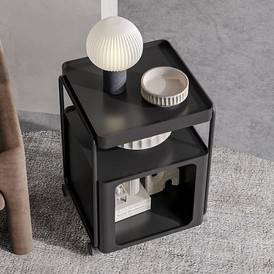 Contemporary Creative Iron Movable Square Side Table With 3 Tiers For Living Room