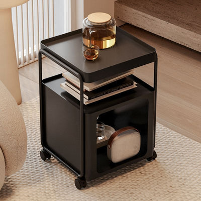 Contemporary Creative Iron Movable Square Side Table With 3 Tiers For Living Room