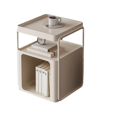 Contemporary Creative Iron Movable Square Side Table With 3 Tiers For Living Room