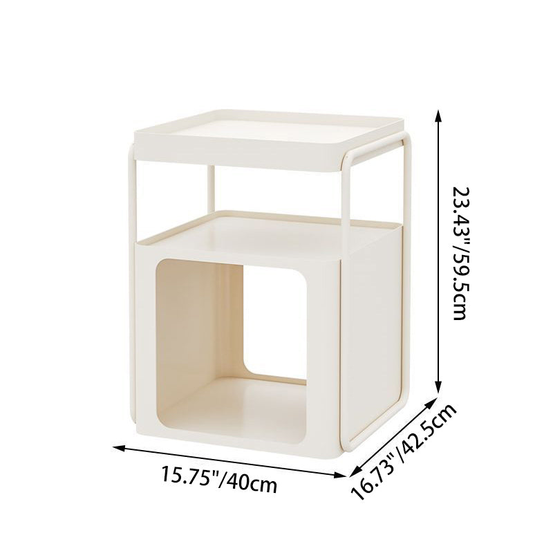 Contemporary Creative Iron Movable Square Side Table With 3 Tiers For Living Room