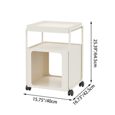 Contemporary Creative Iron Movable Square Side Table With 3 Tiers For Living Room