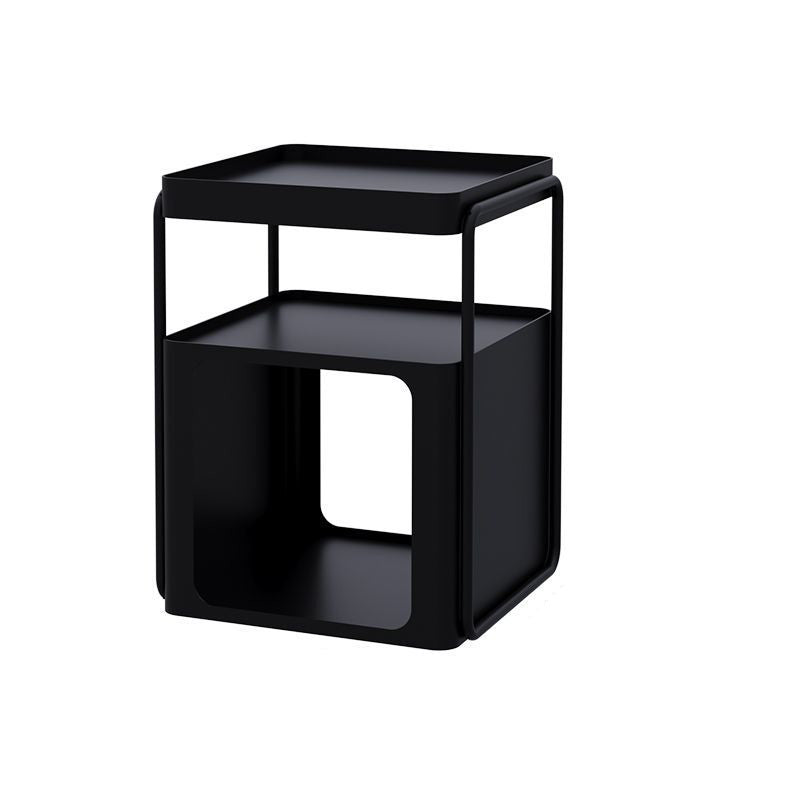 Contemporary Creative Iron Movable Square Side Table With 3 Tiers For Living Room
