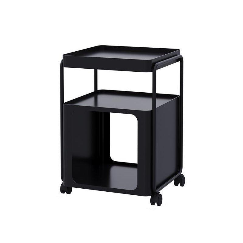 Contemporary Creative Iron Movable Square Side Table With 3 Tiers For Living Room