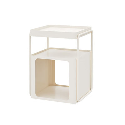 Contemporary Creative Iron Movable Square Side Table With 3 Tiers For Living Room