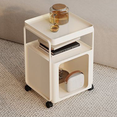 Contemporary Creative Iron Movable Square Side Table With 3 Tiers For Living Room