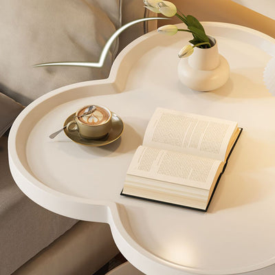 Contemporary Creative Metal Movable Flower-Shaped Round Side Table With 2 Tiers For Living Room