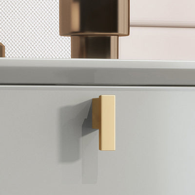 Modern Luxury Microfiber Leather Solid Wood Square Cylindrical Nightstand With 2 Drawers For Bedroom