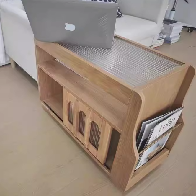 Traditioneller Vintage Beistelltisch aus massivem Holz, Metall und Glas in rechteckiger Form mit 3 Ebenen für das Wohnzimmer 