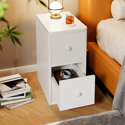 Modern Minimalist Engineered Wood Rectangular Nightstand With 1/2 Drawers For Bedroom