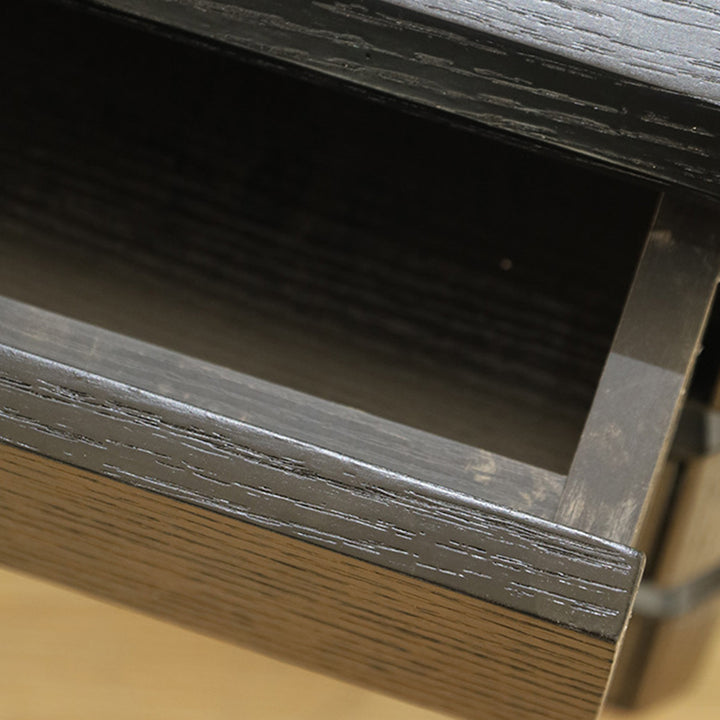 Zeitgenössischer kreativer Nachttisch aus massivem Holz mit drehbarem quadratischem Design und 3 Schubladen für das Schlafzimmer 