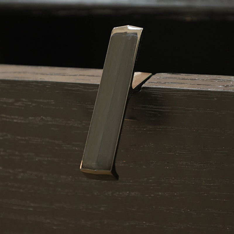 Contemporary Creative Solid Wood Rotating Square Nightstand With 3 Drawers For Bedroom