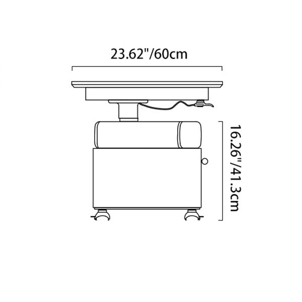 Traditional Chinese Solid Wood Hardware Rounded Square Lift-Top Coffee Table With 1-Tier For Living Room
