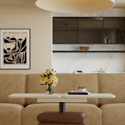 Traditional Chinese Solid Wood Hardware Rounded Square Lift-Top Coffee Table With 1-Tier For Living Room