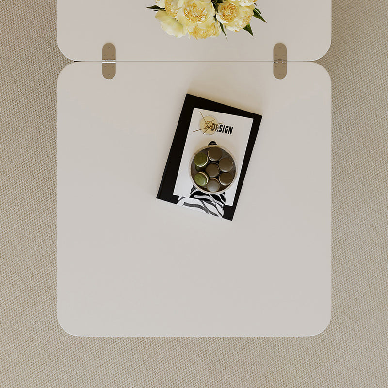 Traditional Chinese Solid Wood Hardware Rounded Square Lift-Top Coffee Table With 1-Tier For Living Room