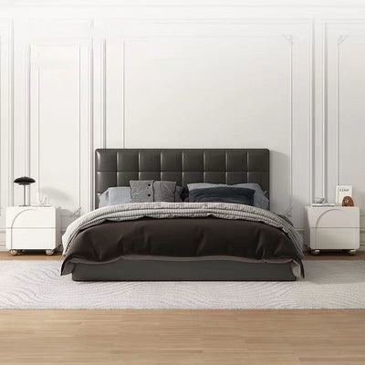 Traditional French Solid Wood Metal Stainless Steel Spherical Rectangular Nightstand With 2 Drawers For Bedroom