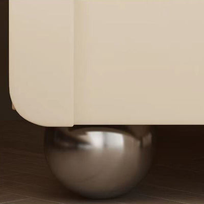 Traditional French Solid Wood Metal Stainless Steel Spherical Rectangular Nightstand With 2 Drawers For Bedroom