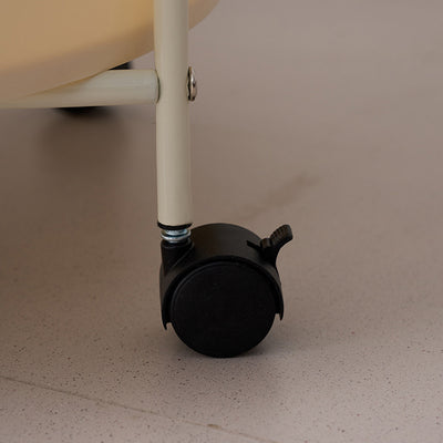 Contemporary Scandinavian Iron Mobile Round Curved Side Table With 2 Tiers For Living Room