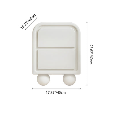 Traditional French Engineered Wood Metal Spherical Square Nightstand With 2 Drawers For Bedroom