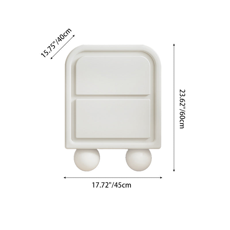 Traditional French Engineered Wood Metal Spherical Square Nightstand With 2 Drawers For Bedroom