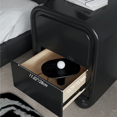 Traditional French Engineered Wood Metal Spherical Square Nightstand With 2 Drawers For Bedroom