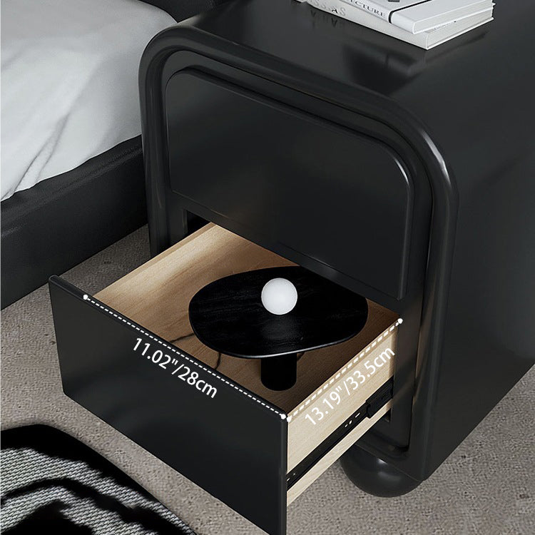 Traditional French Engineered Wood Metal Spherical Square Nightstand With 2 Drawers For Bedroom