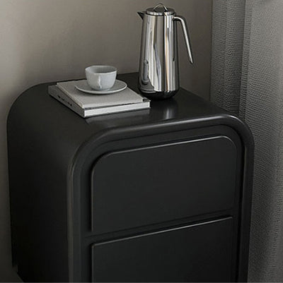 Traditional French Engineered Wood Metal Spherical Square Nightstand With 2 Drawers For Bedroom