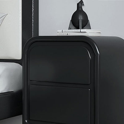 Traditional French Engineered Wood Metal Spherical Square Nightstand With 2 Drawers For Bedroom