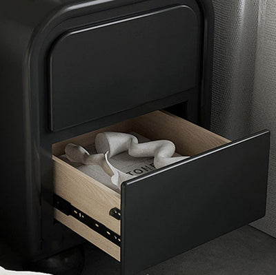 Traditional French Engineered Wood Metal Spherical Square Nightstand With 2 Drawers For Bedroom