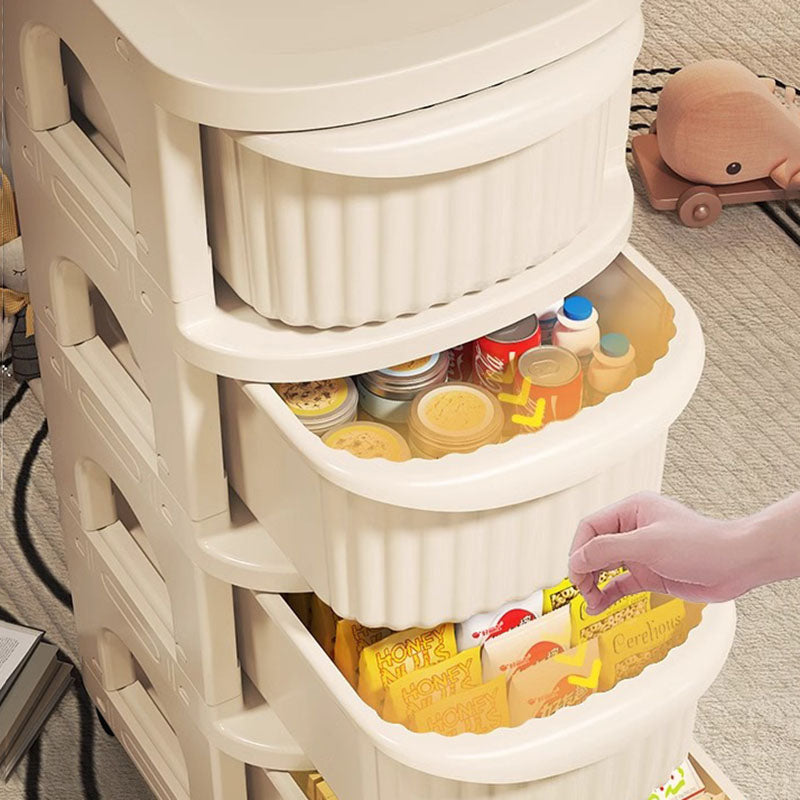 Modern Minimalist PP Mobile Rounded Square Storage Shelf With 2/3/4/5 Layers For Living Room